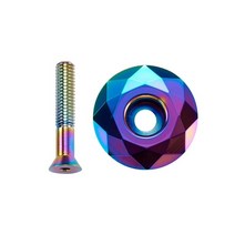 픽시스템 탑캡 카본 스템 자전거 스템 스탬 MTB 나사 알루미늄 합금 산악 도로, 무지개 색, Rainbow colors