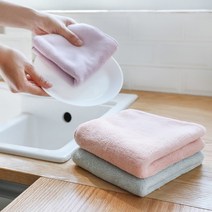 두툼한 극세사 양면 행주, 블루