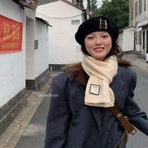 라이팡팡 한국판 쁘띠 스카프 남녀 가을 인스룩 쇼트 무지 니트 학생 적음