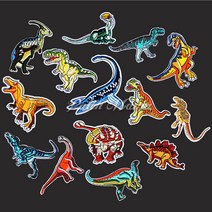 다이찌몰 공룡와펜 14종 자수 패치 동물 열접착, 1개, 5번 공룡와펜