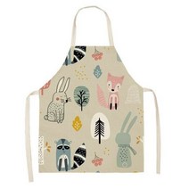 폭스 만화 아마 앞치마 베이킹 액세서리 여성용 주방 남성용 카페 가제트 복장, 55x68cm, style 13