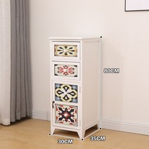 빈티지 원목 틈새서랍장 침실 거실 주방 코너 인테리어 수납장, 화이트 30cm 4단
