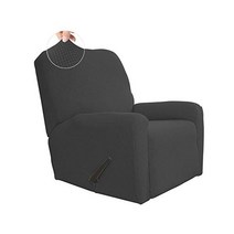 이지고잉 8피스 리클라이너 소파 스트레치 소파 슬립 커버 소파 커버 가구 보호 소파 소프트 탄력있는 바닥 키즈 스판 자카드 원단 작은 체크 다크 그레이, Dark Gray, Large