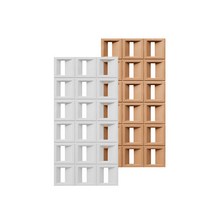 T자형 PU 디자인 큐브 벽돌 공간분리 경량 파티션 가벽 인테리어, 2400x600 양면8cm두께, 흙옐로우 직사각형