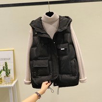 패딩 조끼 여 민소매 조끼 심플 한국판 빅사이즈 루즈 패딩