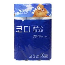 물에잘녹는 두루마리휴지 코디 3겹 데코 화장지 30롤 화장지 화장지 먼지없는 비데용 코스트코 홈쇼핑, 상세페이지 참조