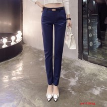 벨트 정장 바지 봄과 가을 슬림 정장 바지 연필 바지 블랙 전문 캐주얼 바지 여성용