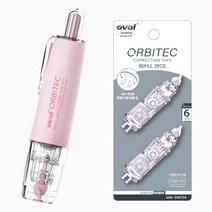 OVAL 노크식 수정테이프 본품1ea+리필 2p, 본품1+리필2p (Oval), 핑크
