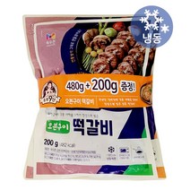 목우촌 주부9단 오븐구이 떡갈비 480g+200g/냉동 국산 돼지고기 갈비살 숯불갈비맛 바베큐 시즈닝 도시락 반찬 명절 간식 야식 안주, 680g, 3