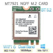 Wi-Fi 6 MediaTek MT7921k 1800M 블루투스 5.2 데스크탑 노트북 무선 wifi 네트워크 카드 지원 windows10 /, [02] MT7921, 02 MT7921
