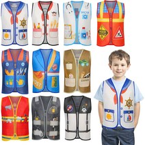 LAUPHIE 10피스 커뮤니티 도우미 드레스 업 아동용 유치원 드레스 업 의류 어린이 작업복 조끼 커리어 데이, 01 3-5 Years