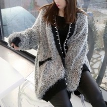 겨울 앙고라 부클 숄 퍼 모헤어 털 사무실 가디건 하객룩