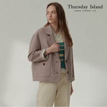 써스데이아일랜드 여성 자켓 체크 크롭 T212MJK134W _P334984608