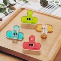 투명 아크릴 단면 집게 귀여운 왕눈이 캐릭터 페이퍼 클립 크립 구김 방지 서류 문서 제본 프린트 리포트 수첩 노트 고정 다이어리 단어장 영수증 우편물 이면지 정리 필기 필사, D 그린