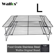오븐렉 전자레인지 선반 스메그 우녹스 지에라 우드랙 수납형 walfos stainless steel nonstick wire grid 베이킹 트레이 케이크 냉각 랙 오븐 주방, 리터 사이즈 2 레이어