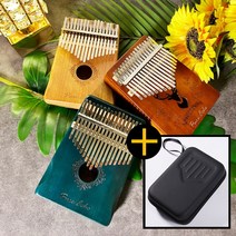 프리미엄 원목 칼림바+칼림바케이스 교육용악기 카림바 17음계 케이스, 핸드가드 원형꽃빈티지+케이스