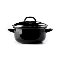 BK 인디고 라운드 에나멜 캐서롤 냄비 20 cm / 2.5 리터 크림, 20cm/2.5l_black
