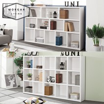 모건리빙 미유 3단 낮은 책장 모음, 08_미유 와이드 1500-3단 책장(블루화이트)