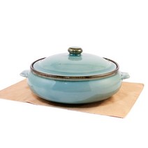 단고재 청자 원형뚜껑 찜기 (특대) / 죽그릇 찜그릇 갈비찜기 갈비찜그릇 집들이선물 결혼선물 외국인선물