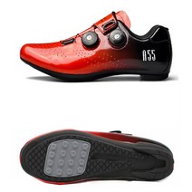 사이클링 신발 Mtb 로드 바이크 부츠 미끄럼 방지 남성 산악 자전거 플랫 스니커즈 SPD mtb, 04 6.5, 09 Pro Red(Rubber)