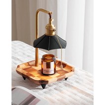 복고풍 아로마 테라피 왁스 램프 티 테이블 단스탠드 생일 선물, A-블랙 팔각형