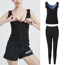 여자 지퍼 민소매 9부 바지 조깅 땀복 운동복 코디 이너웨어 액티브웨어 빅사이즈 트레이닝 바지 여름