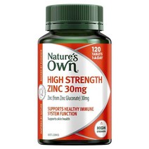 네이쳐스온 고함량 징크 아연 30mg 120정 Natures Own High Strength Zinc 30mg 120 Tablets