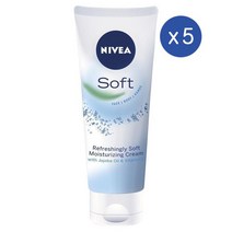 니베아 소프트 수분크림 크림 페이스 바디 핸드 75ml Nivea Soft Moisturiser Cream Face Body Hands, 5개