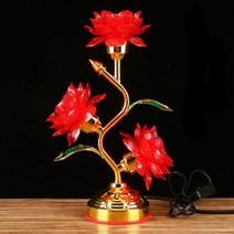부처님 연꽃 램프 led 다채로운 공급 홈 전면 플러그인 긴 빛 향수 장식 테이블 램프기도 220v, 빨간
