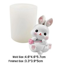 토끼몰드 새해 선물 캔들몰드 3D 토끼 실리콘 케이크 장식 베이킹 금형 귀여운 양초 DIY 수제 비누 향기로운 석고 만들기 부활절, [02] B