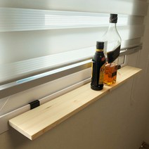 아키아 네이쳐 원목 창틀 선반 + 창틀 브라켓 2p, 길이70cm 폭27cm + 브라켓1쌍, 세트, 블랙