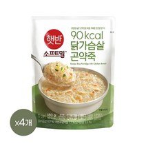 CJ제일제당 햇반 햇반죽 닭가슴살 곤약죽 180g x4개, 4개