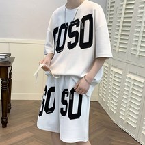 코디코치 고우 라운드 반팔 반바지 루즈핏 트레이닝 운동복 상하세트