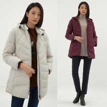 [지센] 여성 퀼팅 믹스 덕다운 패딩점퍼( 색상2종)