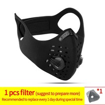 CoolChange 스포츠 페이스 마스크 PM2.5 오염 방지 러닝 트레이닝 보호 더스트 마스크 활성탄 필터 자전거 사이클링 마스크, 1Mask with 1filter_1