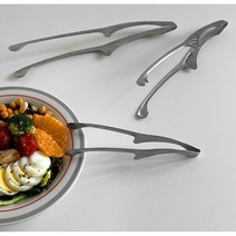 받침대가있는 위생 스텐 요리핀셋 집게 요리사핀셋, 중 (10인치)