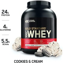 ON 옵티멈 뉴트리션 골드 스탠다드 100 웨이 프로틴 유청 단백질 쿠키 & 크림 1.84lb (837g)