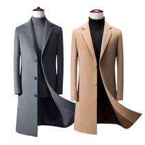 Tagi.패션 남성 빅사이즈 정장 모직 롱코트 두꺼운 겨울 트렌치코트
