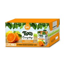 팁코 에브리데이 오렌지자몽 착즙주스 490mlx12개, 490ml X 12팩