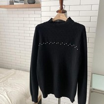 목프릴 진주물결니트티 1111220TOP amp TEE 폴라 반폴라니트 베이지 Beige 블랙 Black 아이보리 Ivor