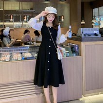 화이트블루 블랙 플러스 사이즈 파티 여름 라이트 드레스 캐주얼 가방 힙합 랩 빈티지 패션 우아한 여성 드레스 느슨한 미디 튜닉