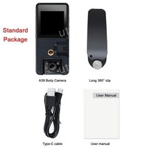 자전거캠 블랙박스 바디캠 Vandlion A39 풀 1080P HD 미니 2500mAh 코더 마운트 소형 180 ° 회전 자전거 스포츠 DV 자동차 DVR 웹, 1.Standard Package - Only Came