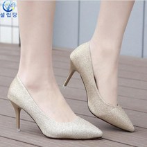 셀럽당 골드 힐 여성 캣츠 굽 드레스 실버 반짝이 파티 크리스털 단화