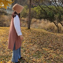 방가지똥 앞치마 통원피스 레드베이지체크 앞치마