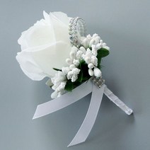 웨딩꽃 여성 웨딩 인공 장미 꽃 브로치 코르지 반짝이 라인석 리본 레이스 클래식 댄스 핀, 03 7 size1