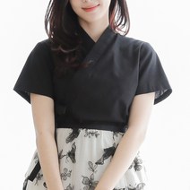 [다래원한복] 반팔 그믐밤 검정 저고리 생활한복