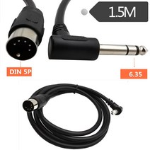 trs 케이블 2개1세트 MIDI Din 수-단가 TRS 스테레오 오디오 케이블 5 핀 6.35mm (1/4 인치) 1.5m, 01 1.5m, 01 6.35 to 5pin Male_02 1.5M