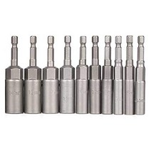 Zrong 10pcs 14 인치 렌치 육각 비트 소켓 세트 깊은 긴 12 인치 충격 드릴 소켓 어댑터 드릴 비트 6-15mm, 회색
