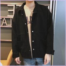남성 남자 봄 간절기 아우터 트러커 자켓 Udx 오버핏 마이 야상 청 흑 패션 재킷 편한 데일리 기본 베이직 심플 아이템