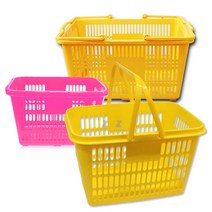 플라스틱 장바구니 편의점 바구니 슈퍼 매장용 매장 마트용, 대, 노랑